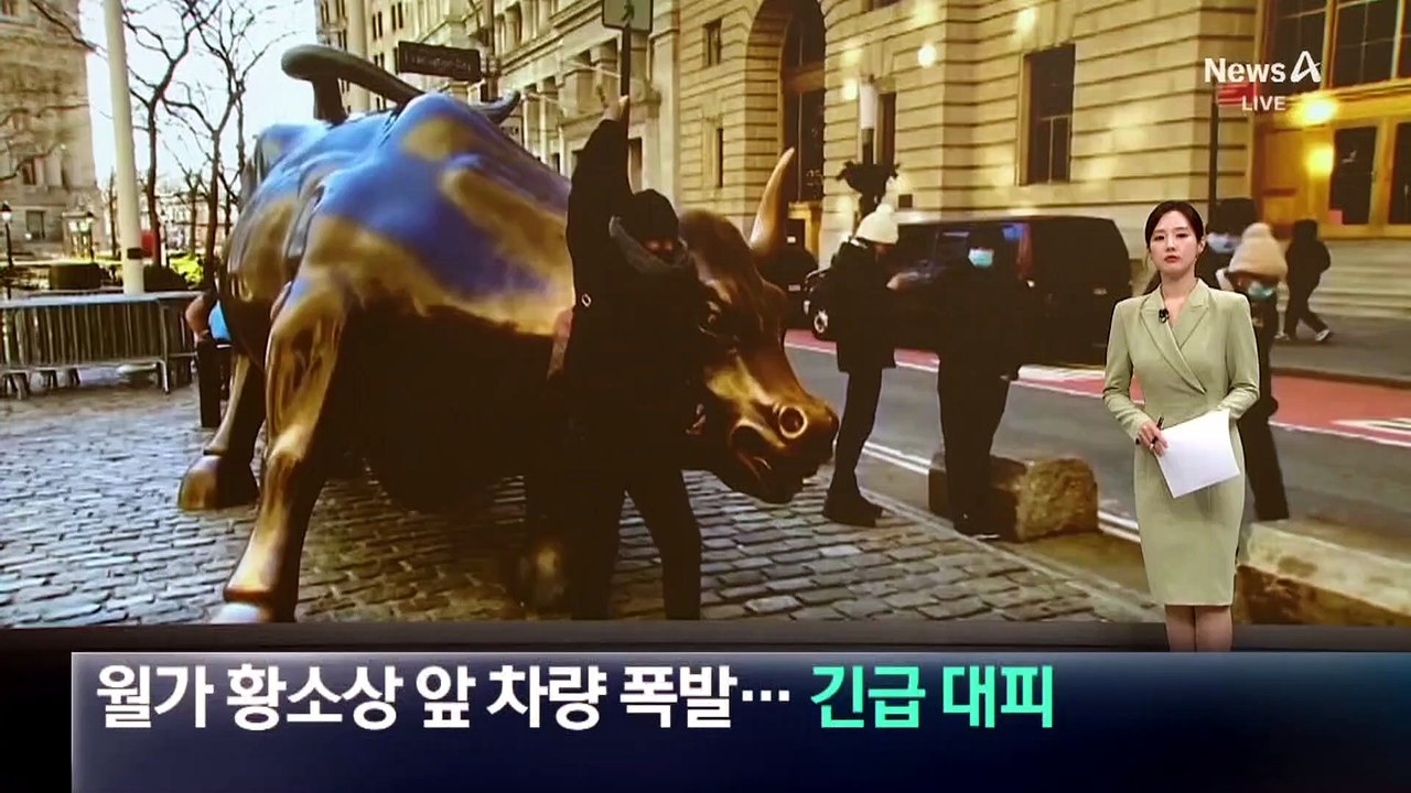 월가 황소상 앞 차량 폭발…시민들 긴급 대피