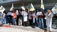 Protesta en la huelga de médicos