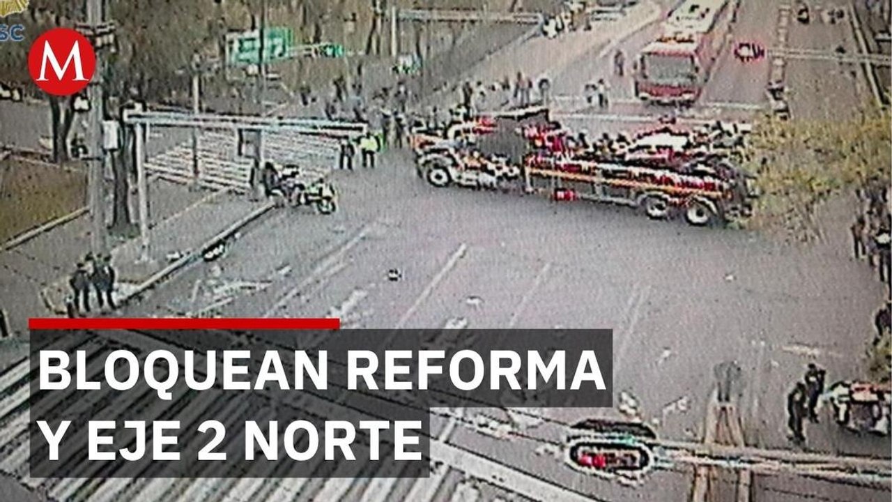 Inician cierres viales en Paseo de la Reforma por marcha de transportistas en CdMx