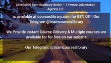 (Available) Sam Bradbury-Butler – 1 Person Advertorial Agency 2.0