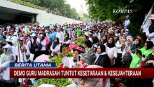 Detik-Detik Rombongan Prabowo Belah Massa Aksi Demo Guru Madrasah di Senayan | BERUT