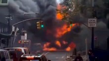 Fiery car explosion in Lower Manhattan shocks people on the street