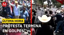 Se desata enfrentamiento entre policías y agricultores durante bloqueo en CdMx
