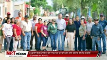 Supervisa Emilio de Hoyos avances de obra en la calle Claveles en Acuña