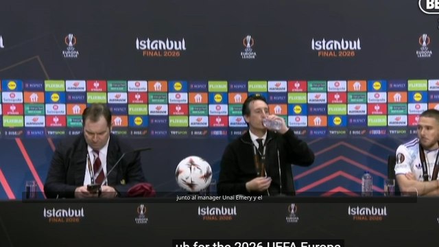 Emery y Buendía, rueda de prensa Aston Villa campéon Europa League