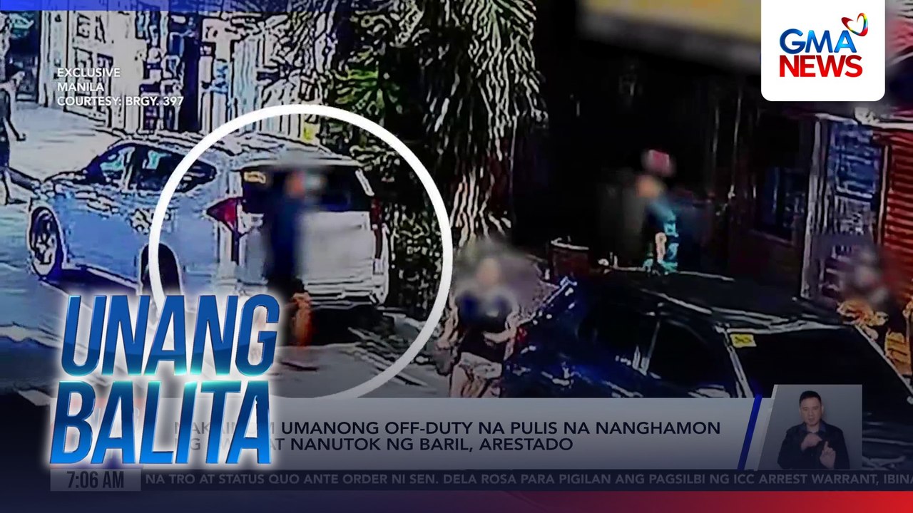 Nakainom umanong off-duty na pulis na nanghamon ng away at nanutok ng baril, arestado | Unang Balita
