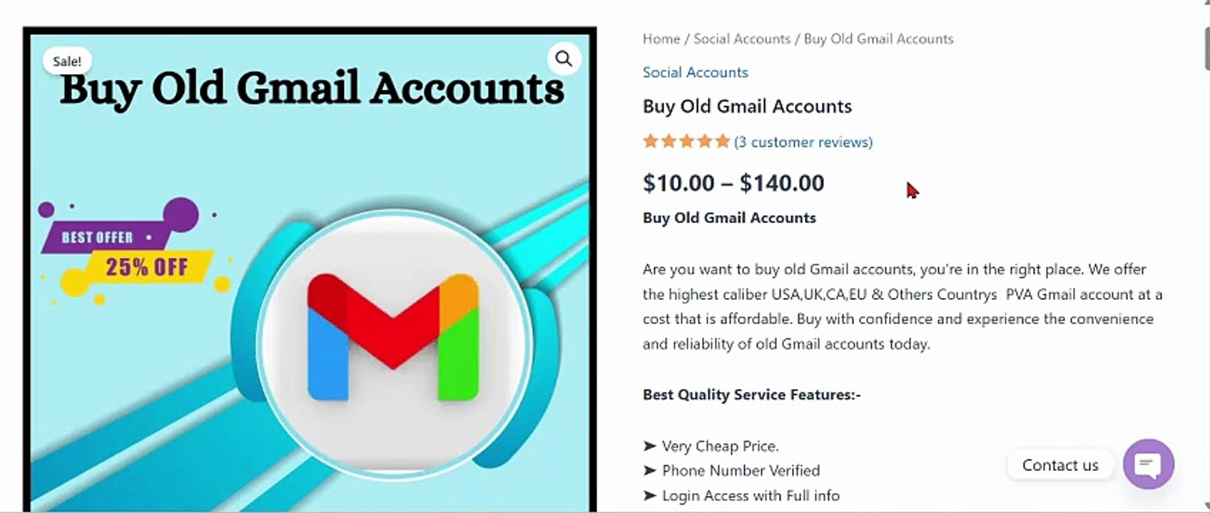 9.7 sites to Buy Gmail Accounts (new & old )