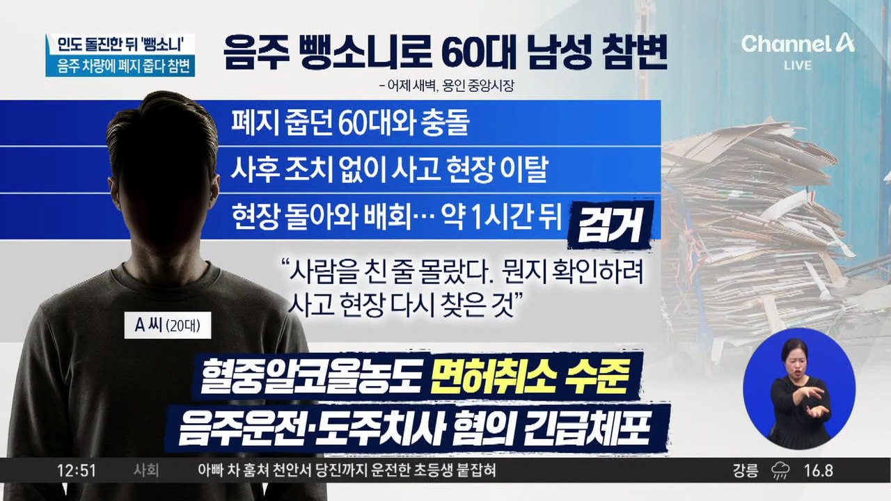 음주 차량에 폐지 줍다 참변…“사람 친 줄 몰랐다”