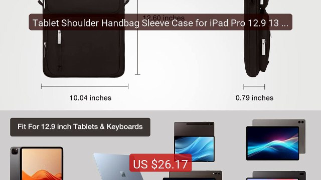 Tablet Shoulder Handbag Sleeve Case for iPad Pro 12.9 13 M1 M3 M4 i... Top Rated 2026 | Buy Now!