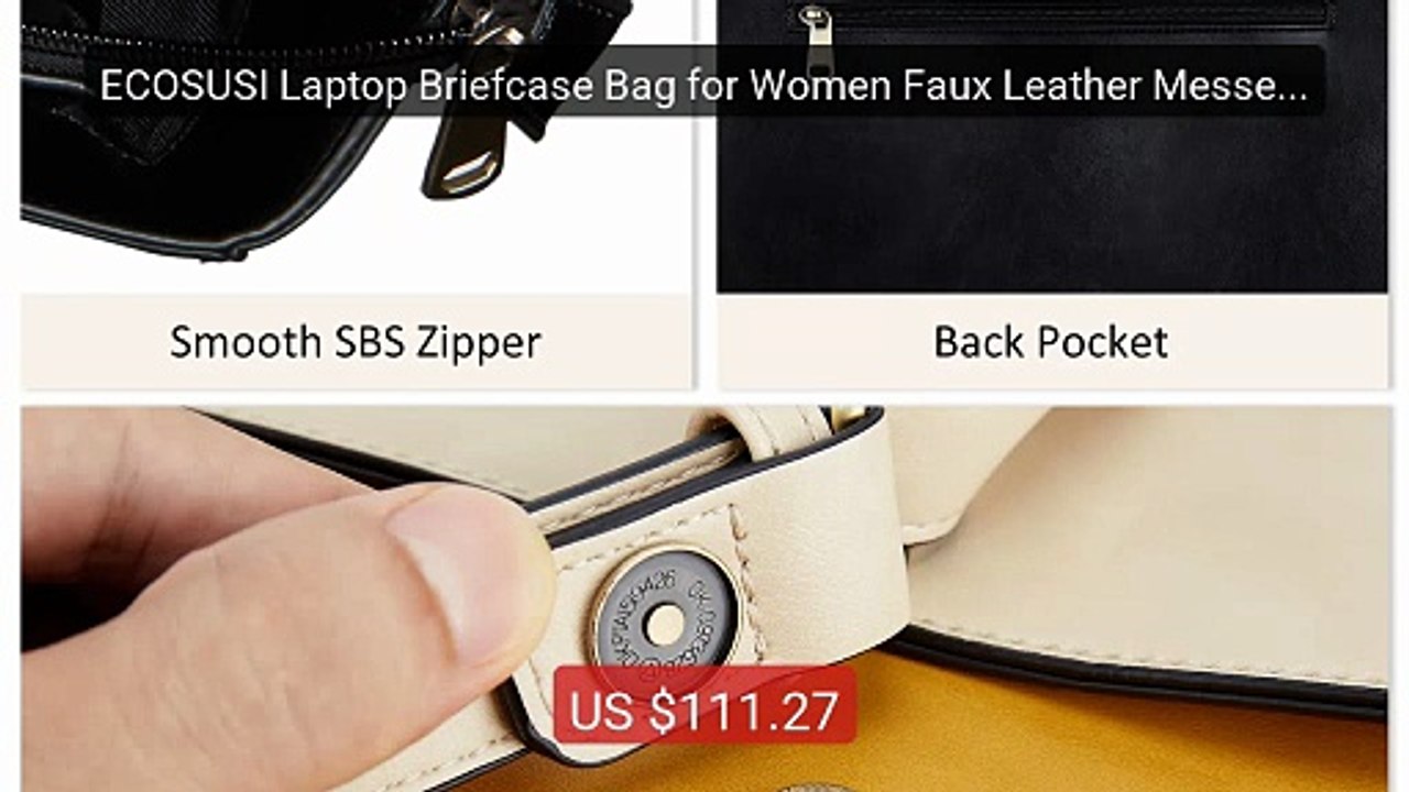 ECOSUSI Laptop Briefcase Bag for Women Faux Leather Messenger... -- Amazing Value 2026 | Must Have!