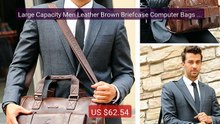 Large Capacity Men Leather Brown Briefcase Computer Bags Ma... -- Top Pick 2026 | Unbeatable Price!