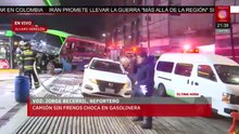 Camión de transporte público choca contra una gasolinera en la CDMX | Elisa Alanís, 20 de mayo 2026