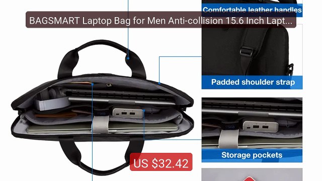 BAGSMART Laptop Bag for Men Anti-collision 15.6 Inch Laptop Ca... Hot Deal 2026 | Limited Offer!