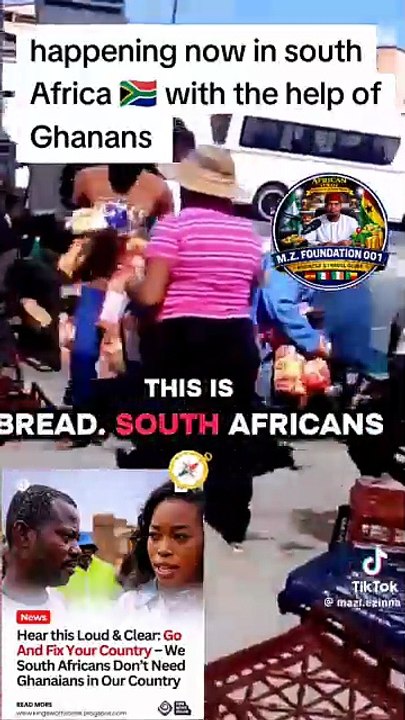 South Africans looting people's businesses,killing fellow blacks