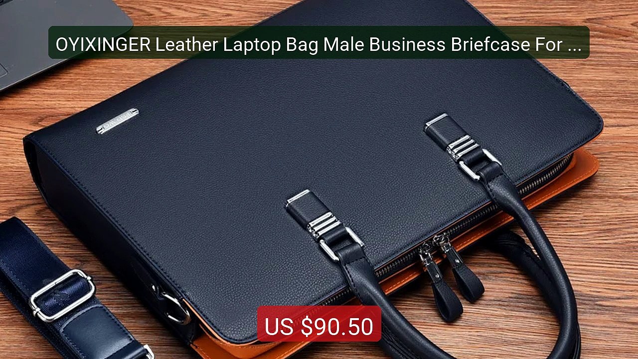 OYIXINGER Leather Laptop Bag Male Business Briefcase For 14 15 inch... -- Top Rated 2026 | Buy Now!