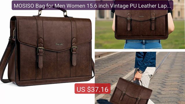 MOSISO Bag for Men Women 15.6 inch Vintage PU Leather Laptop S... Best Buy 2026 | Great Quality!