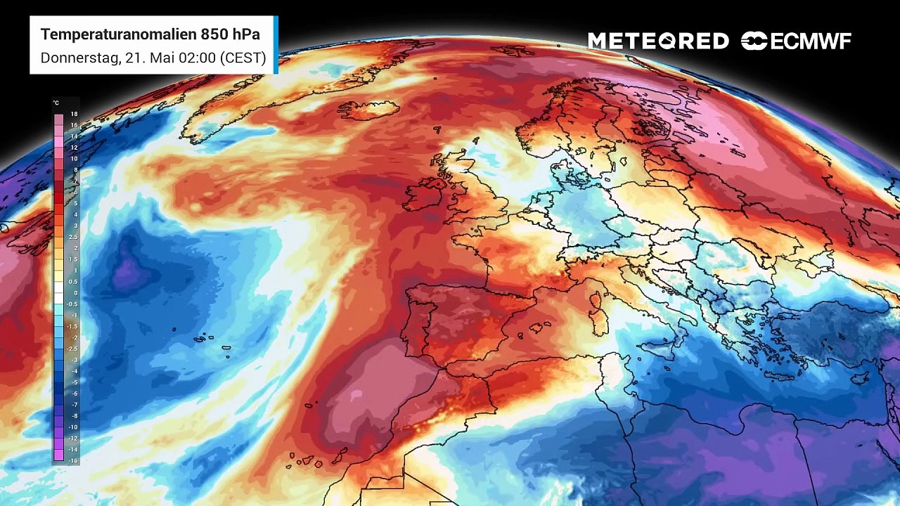 Ein gigantischer Heatdome legt sich über Pfingsten über Teile von Europa!