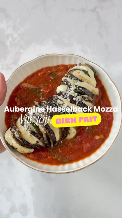 aubergine hasselback mozza