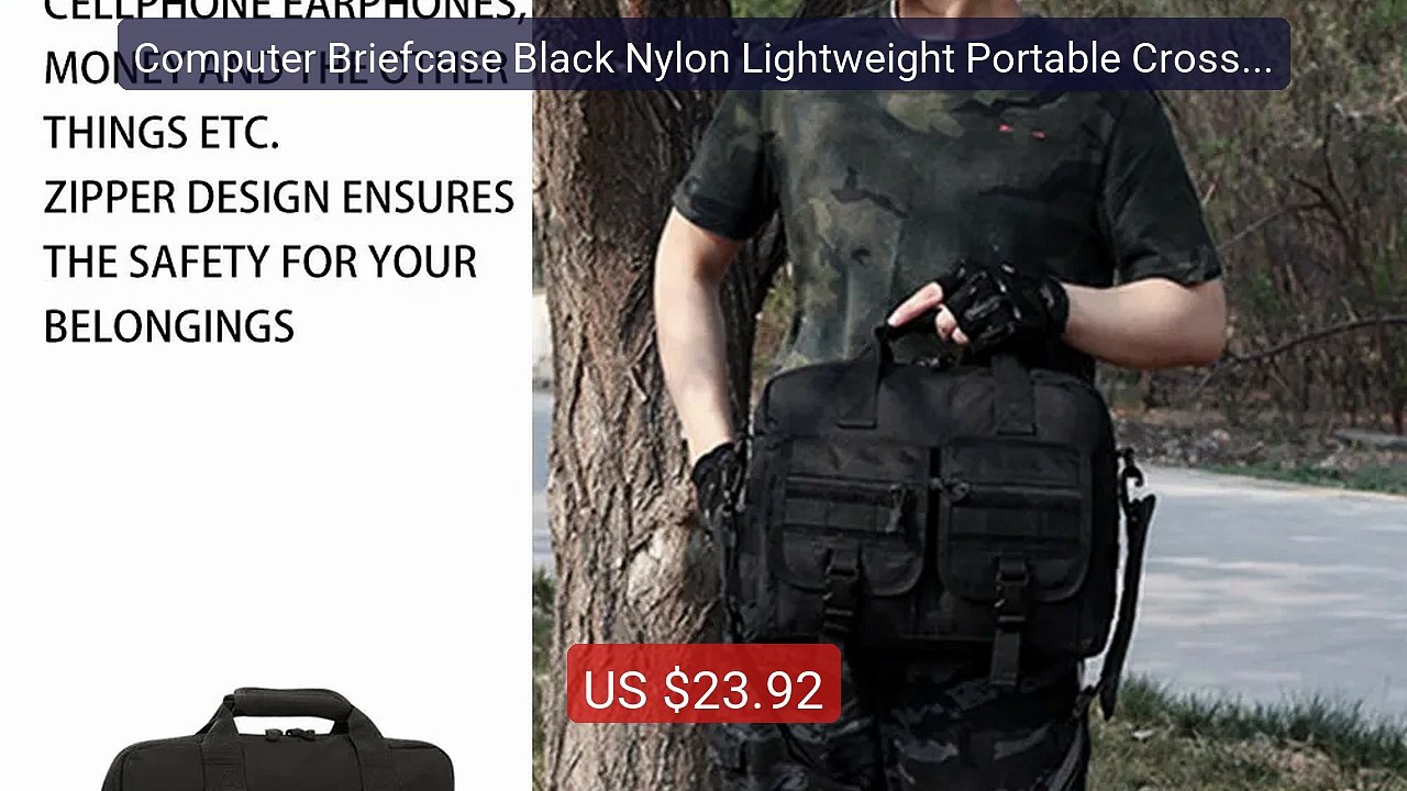 Computer Briefcase Black Nylon Lightweight Portable Crossbody ... -- Hot Deal 2026 | Limited Offer!