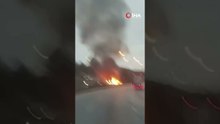 Yolcu otobüsü alev alev yandı