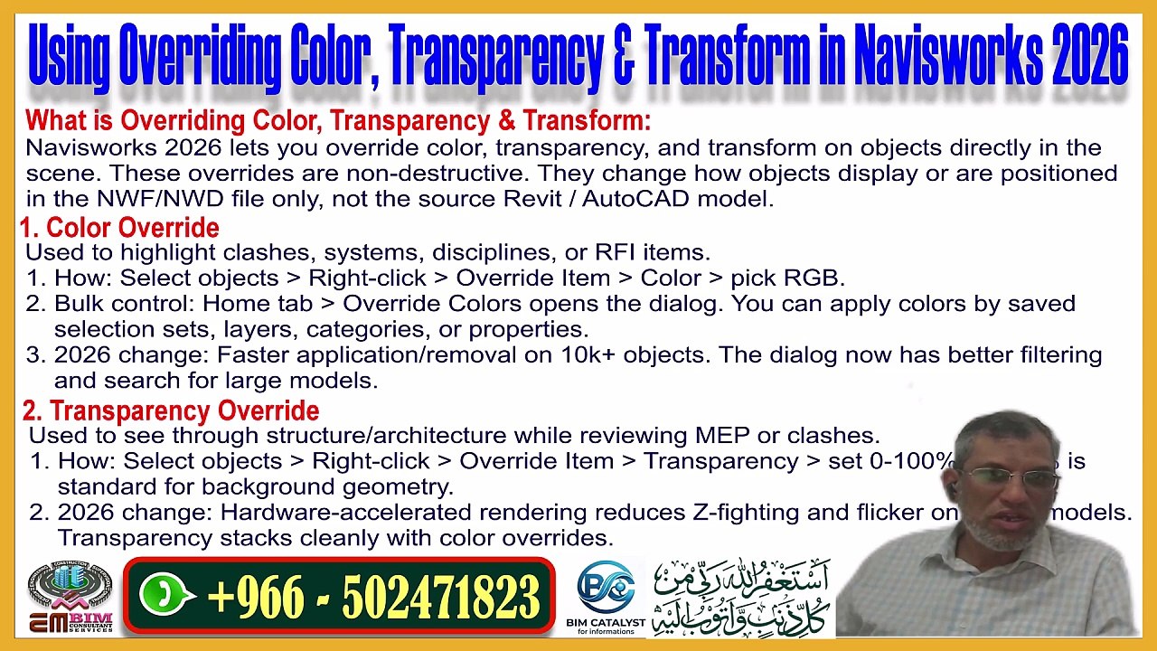 Navisworks  Override Color, Transparency & Transform - Full Guide