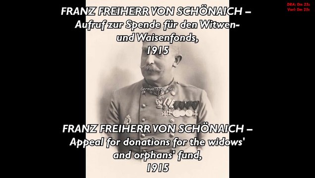 Franz Freiherr von Schönaich – Appeal for donations for the widows' and orphans' fund, 1915