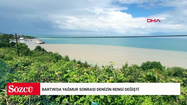 Bartın'da yağmur sonrası denizin rengi değişti