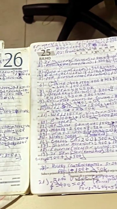 Suposto caderno de controle de suspeito de agiotagem em Alagoas