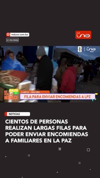 Cientos de personas realizan largas filas para poder enviar encomiendas a familiares en La Paz