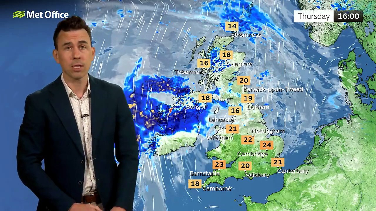 Met Office Thursday Afternoon Weather Forecast 21/05/2026