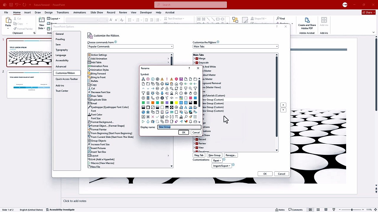 MS PowerPoint 75 Custom Ribbon Tab Creation