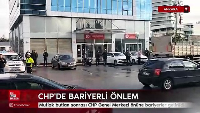 Mutlak butlan sonrası CHP Genel Merkezi önüne bariyerler getirildi