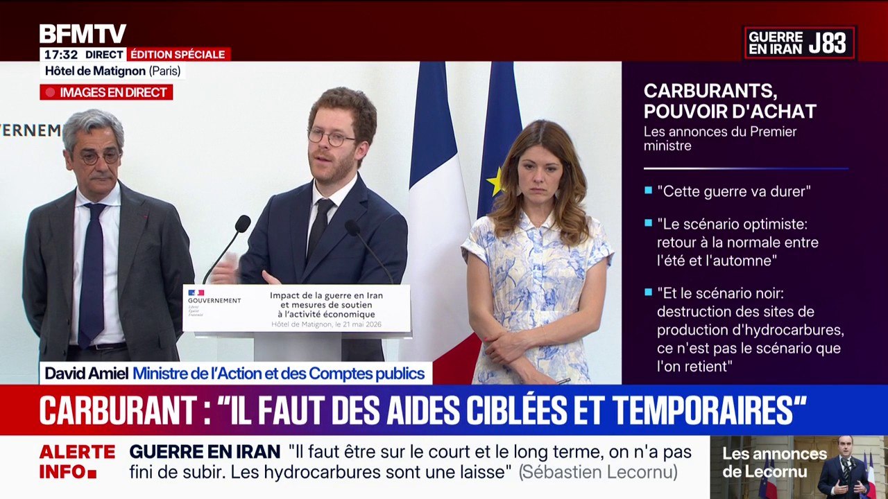 Prix des carburants: "La guerre ne crée aucun surplus pour l'État", affirme David Amiel, ministre de l'Action et des Comptes publics