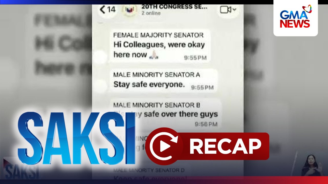 Saksi: (Part 2) Minority senators, kinumusta ang mga senador na naipit sa gulo sa Senado base sa screengrab ng group chat; Magkaibigang 7-anyos, natagpuang patay sa abandonadong kotse