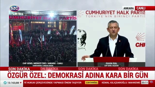 Özgür Özel: Demokrasi adına kara bir gün!