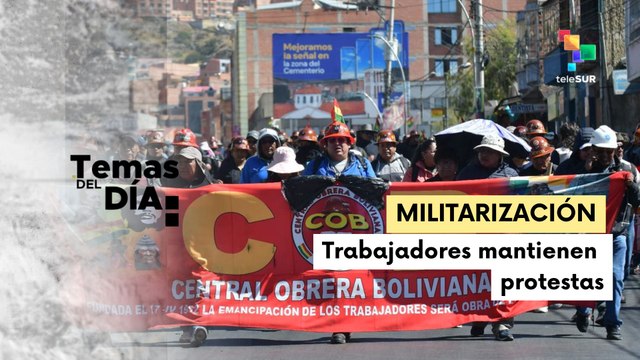 Blindados militares custodian la sede de Gobierno en Bolivia