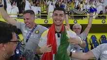 The moment Cristiano Ronaldo lifted the Saudi Pro League title