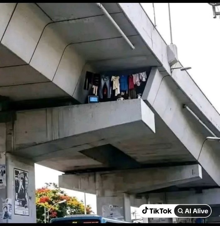Taking homelessness to a new level - drying laundry under the bridge! #funny #homealone #dirtylaundry