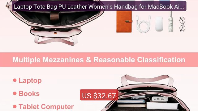 Laptop Tote Bag PU Leather Women's Handbag for MacBook Air Pro... Hot Deal 2026 | Limited Offer!