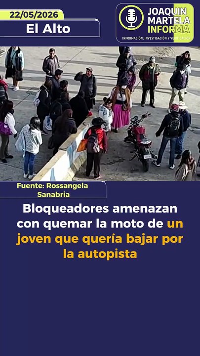 Bloqueadores amenazan con quemar la moto de un joven que quería bajar por la autopista