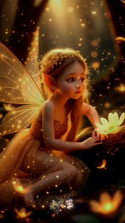 Tiny Wings in Golden Light 🐝✨ | Enchanted Fairy Forest Fantasy 🌙🌸