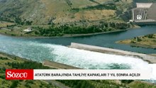 Atatürk Barajı'nda tahliye kapakları 7 yıl sonra açıldı