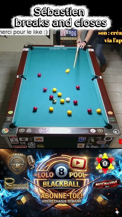 Sébastien breaks and closes #8ballpool #8ball #8pool #blackball #billard #pourtoi #fyp