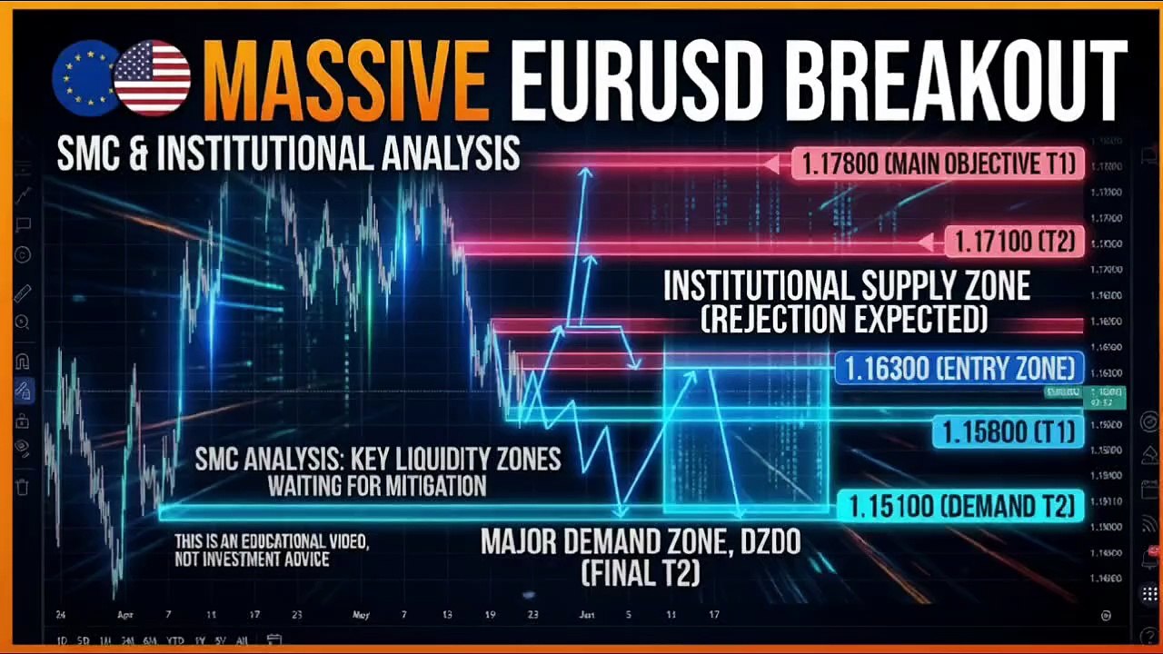 EURUSD H1 Institutional Analysis | SMC Market Structure & Liquidity Zones