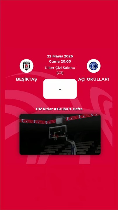 Maç Duyurusu - Beşiktaş v Açı Okulları - U12 Kızlar A Grubu 9. Hafta
