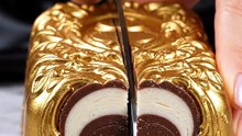 Giant Luxury CHOCOLATE GOLD BAR Soap Cutting! 🍫✨ (Oddly Satisfying ASMR)
