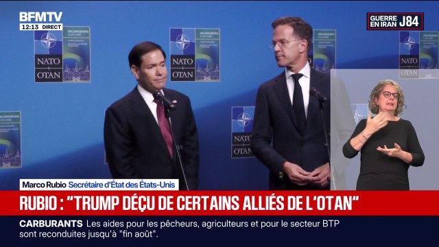 Guerre au Moyen-Orient: Marco Rubio évoque la déception de Donald Trump face à certains alliés de l'OTAN