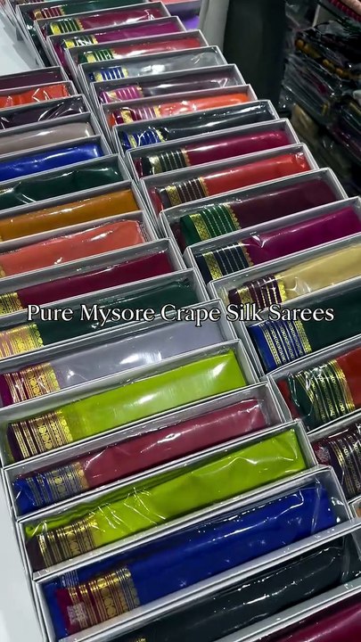Buy Pure Mysore Crape Silk Sarees in Hubli and India at Best Price