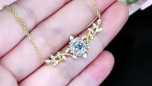 14K Gold Filled Moissanite Floral Necklace | Elegant Women Jewelry