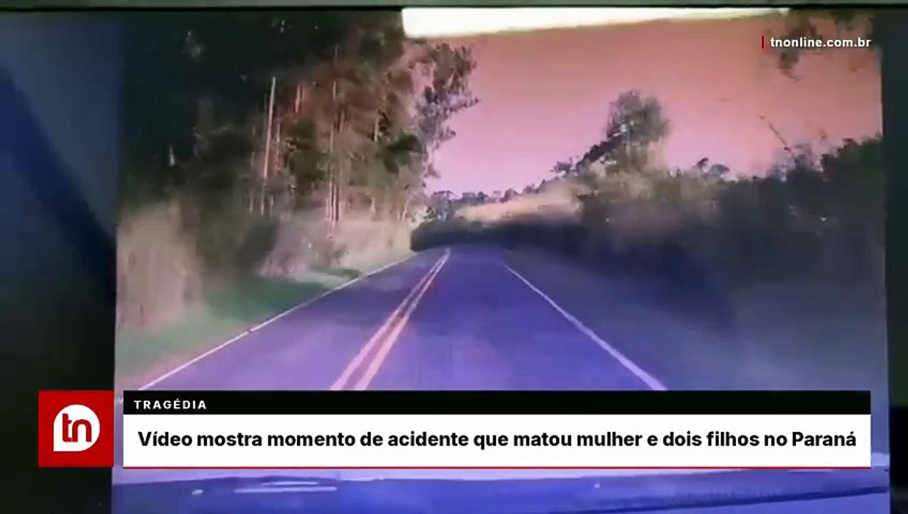 Vídeo mostra momento de acidente que matou mulher e dois filhos no Paraná